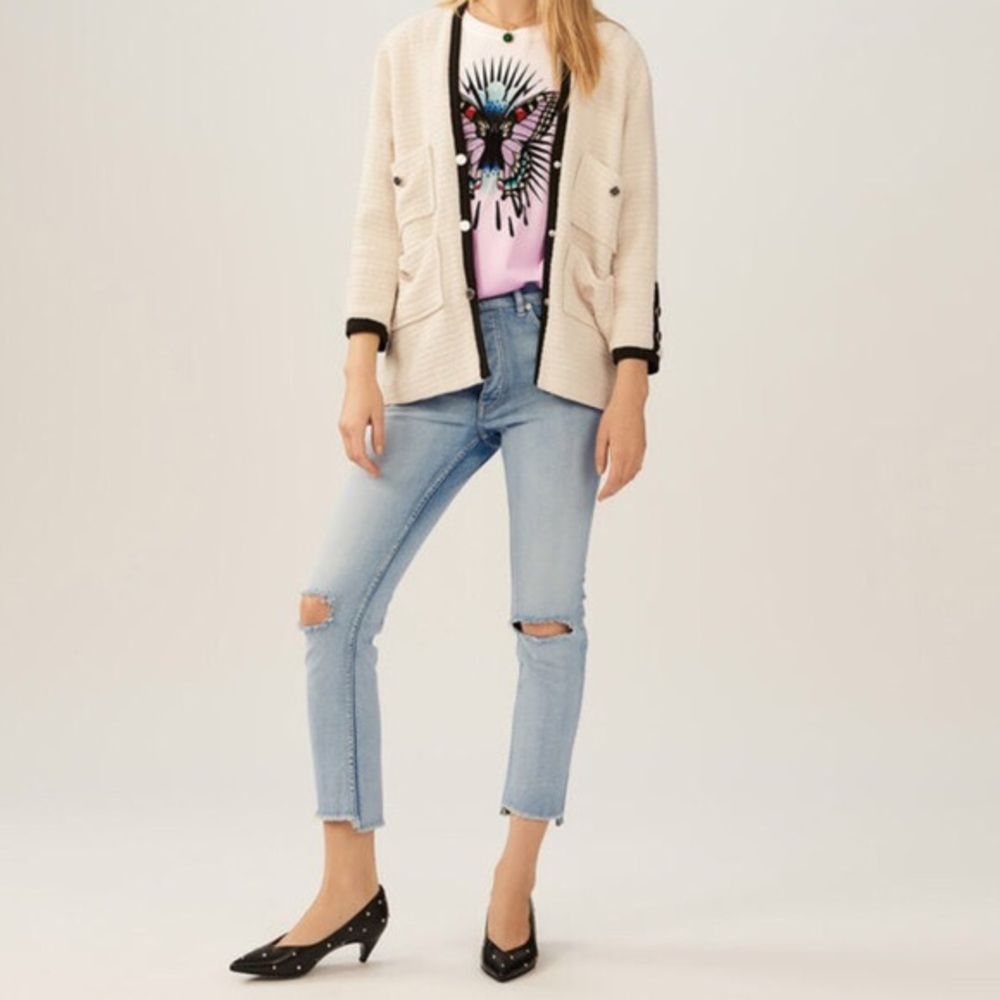 Maje Vega tweed jacket sweater Cardigan b3b